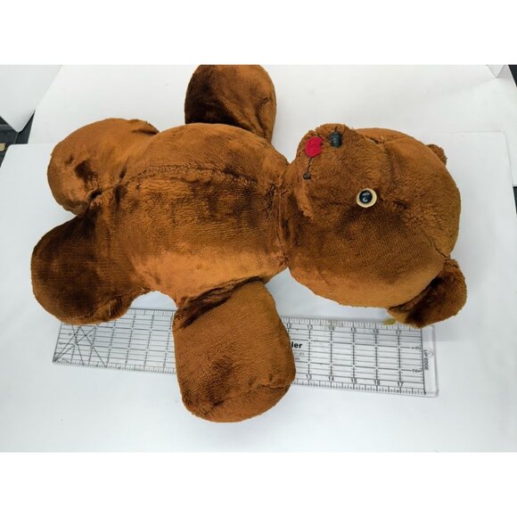 Vintage Brown Teddy Bear Plush by Character Norwalk Conn. 1940s Era Tongue 20” - Picture 13 of 13